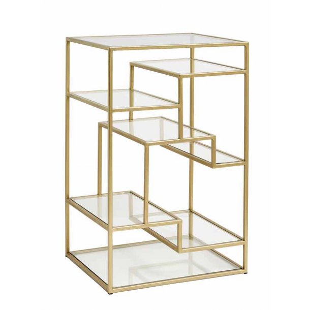 Display metal med asymetriske glashylder nordal Glashylde badeværelse 80 cm