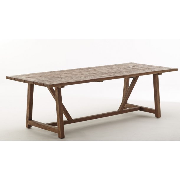 Teak spisebord / langbord genbrugsteak 240cm rustikt langbord